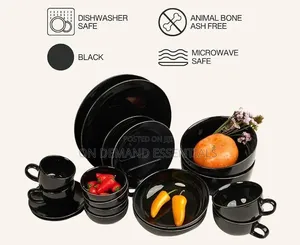 18pc Gibson Black Dinner Set