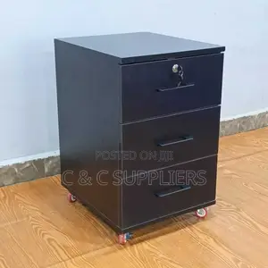 Black Pedestal Cabinet-3 Drawer