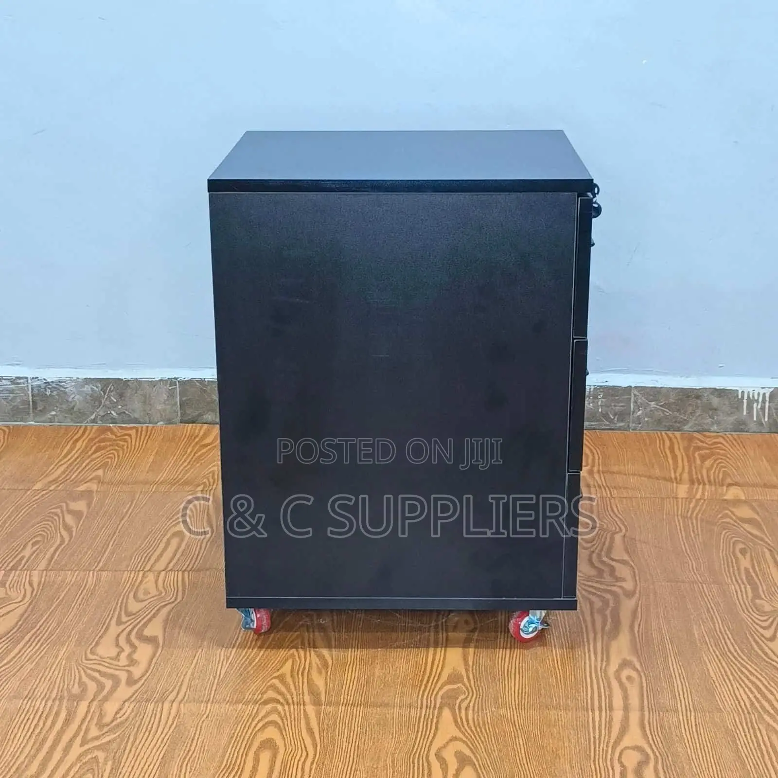 Black Pedestal Cabinet-3 Drawer