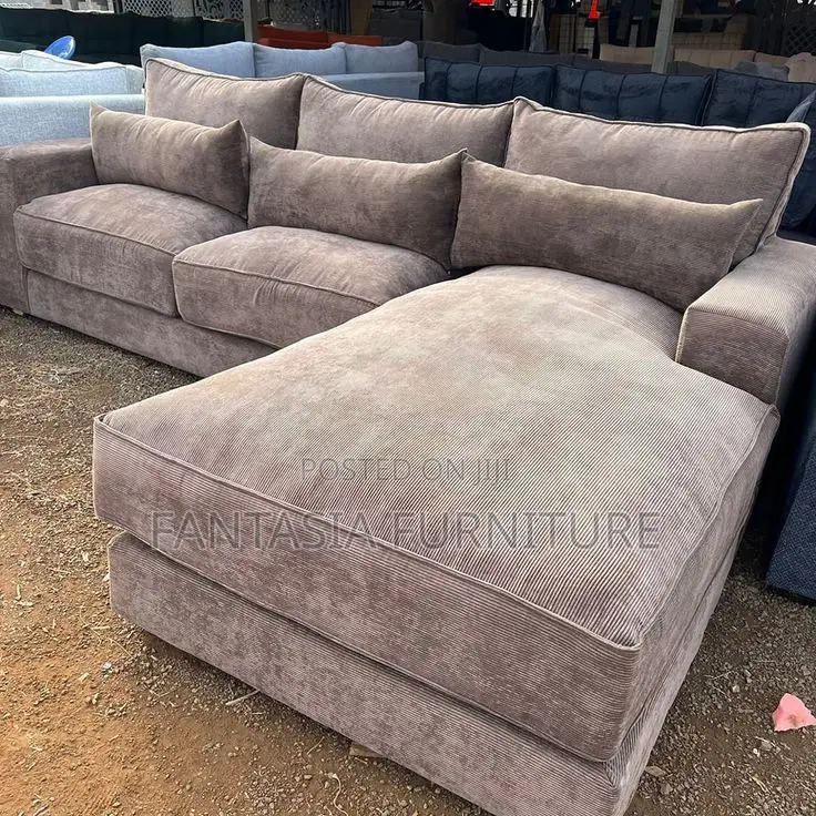 5 Seater Mocha Lux L-Shape Sofa + Pay on Delivery