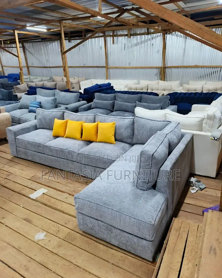5 Seater Cloud Grey L-Shape Sectional Sofa