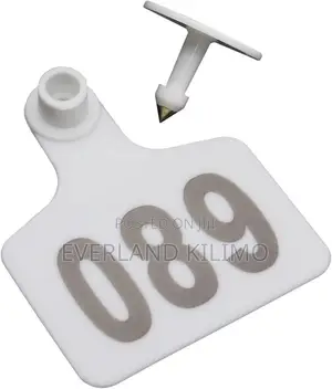 White Numbered Medium Ear Tag for Herd History Tracking