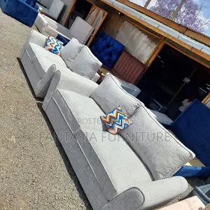 5 Seater Light Grey Butterfly Design Sofa Set