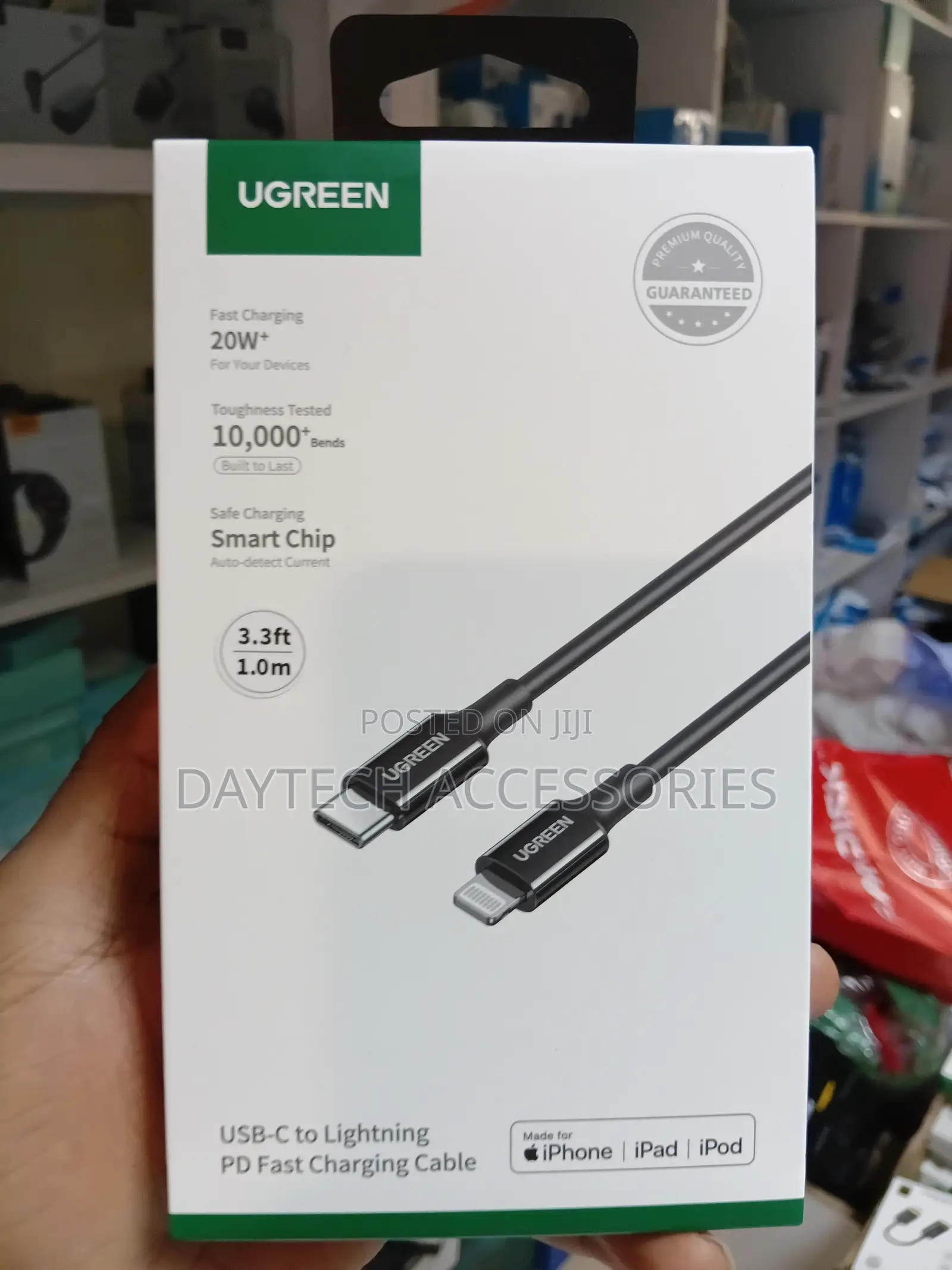 UGREEN MFi 20W PD USB C to Lightning Cable for iPhone Fast Charging.