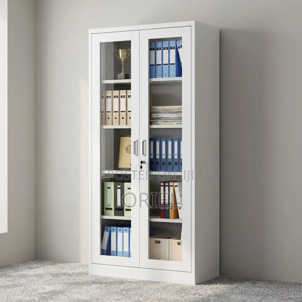 Office Cabinet : 2-Door Transparent Glass Office Cabinet