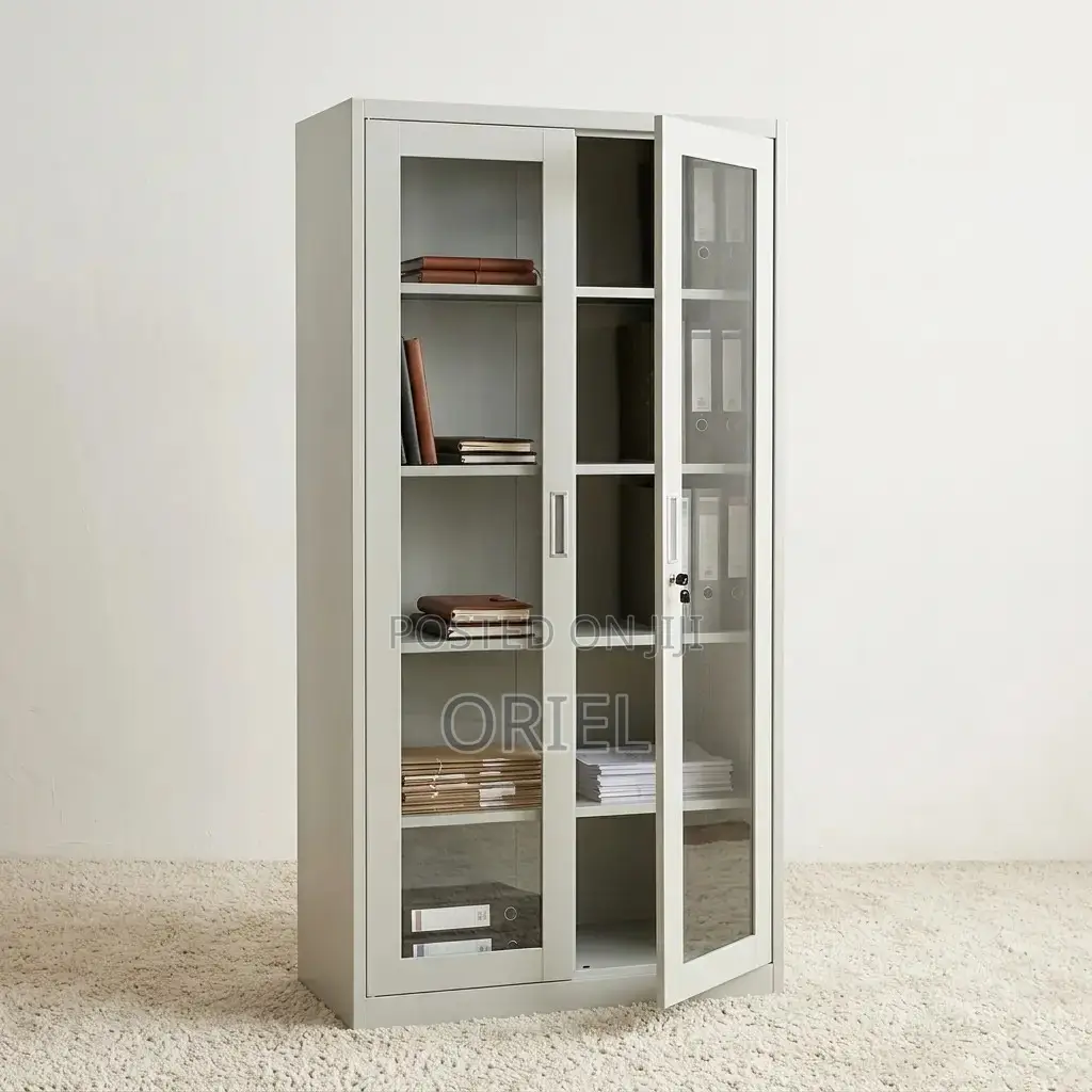 Office Cabinet : 2-Door Transparent Glass Office Cabinet