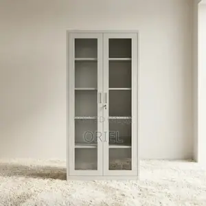 Office Cabinet : 2-Door Transparent Glass Office Cabinet