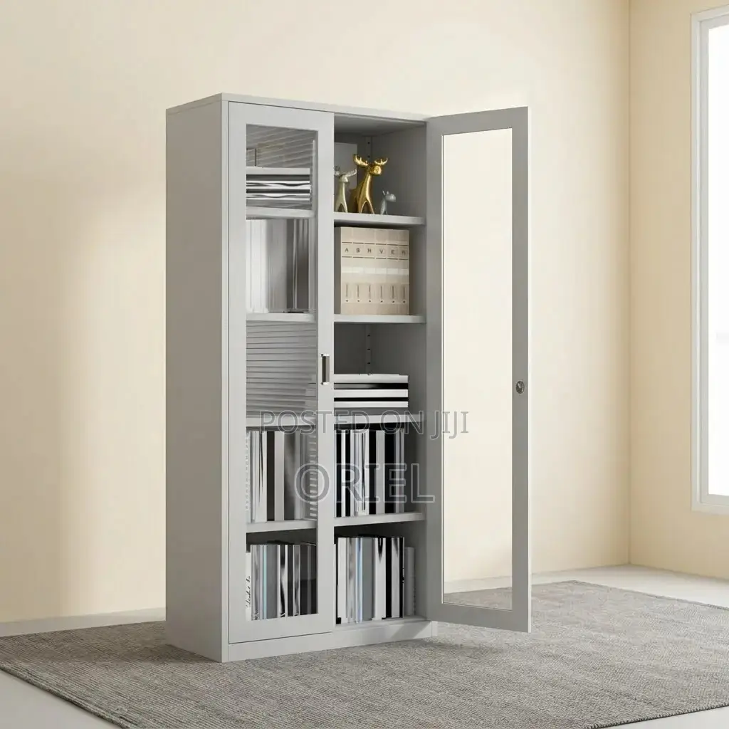 Office Cabinet : 2-Door Transparent Glass Office Cabinet