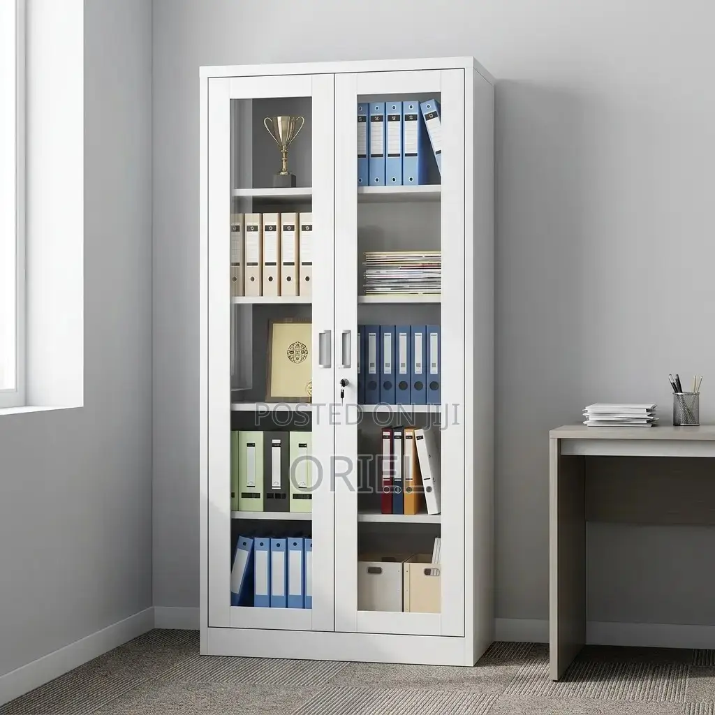 Office Cabinet : 2-Door Transparent Glass Office Cabinet