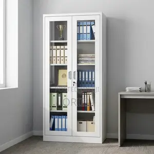 Office Cabinet : 2-Door Transparent Glass Office Cabinet