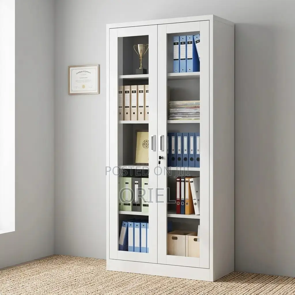 Office Cabinet : 2-Door Transparent Glass Office Cabinet