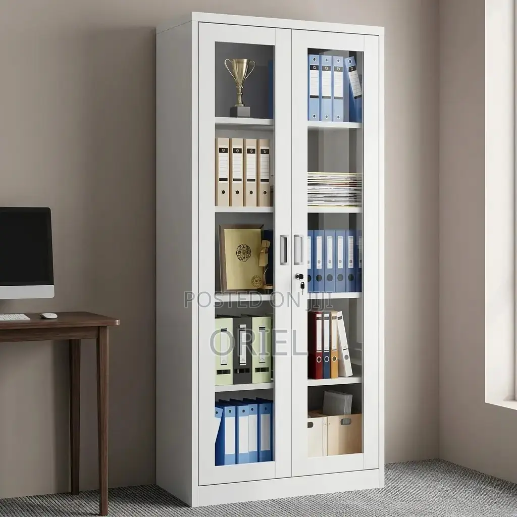 Office Cabinet : 2-Door Transparent Glass Office Cabinet
