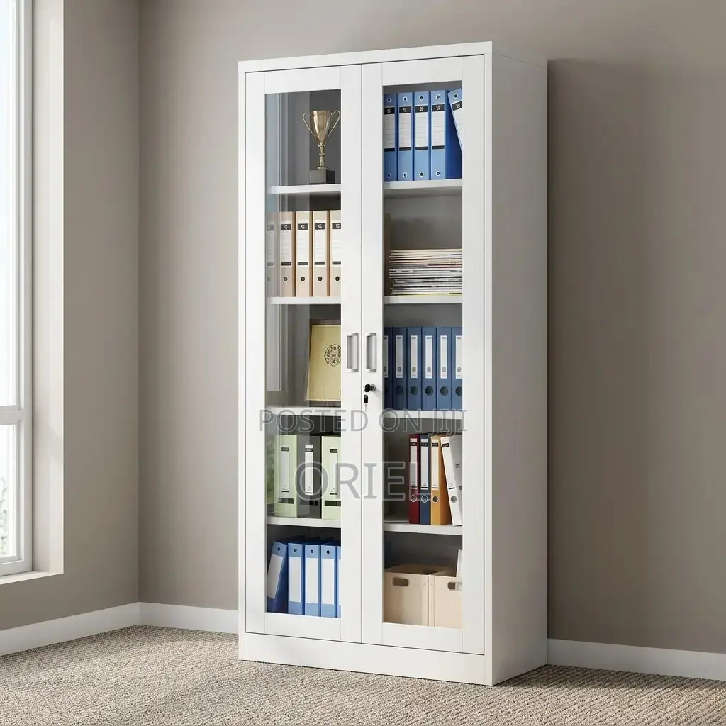 Office Cabinet : 2-Door Transparent Glass Office Cabinet