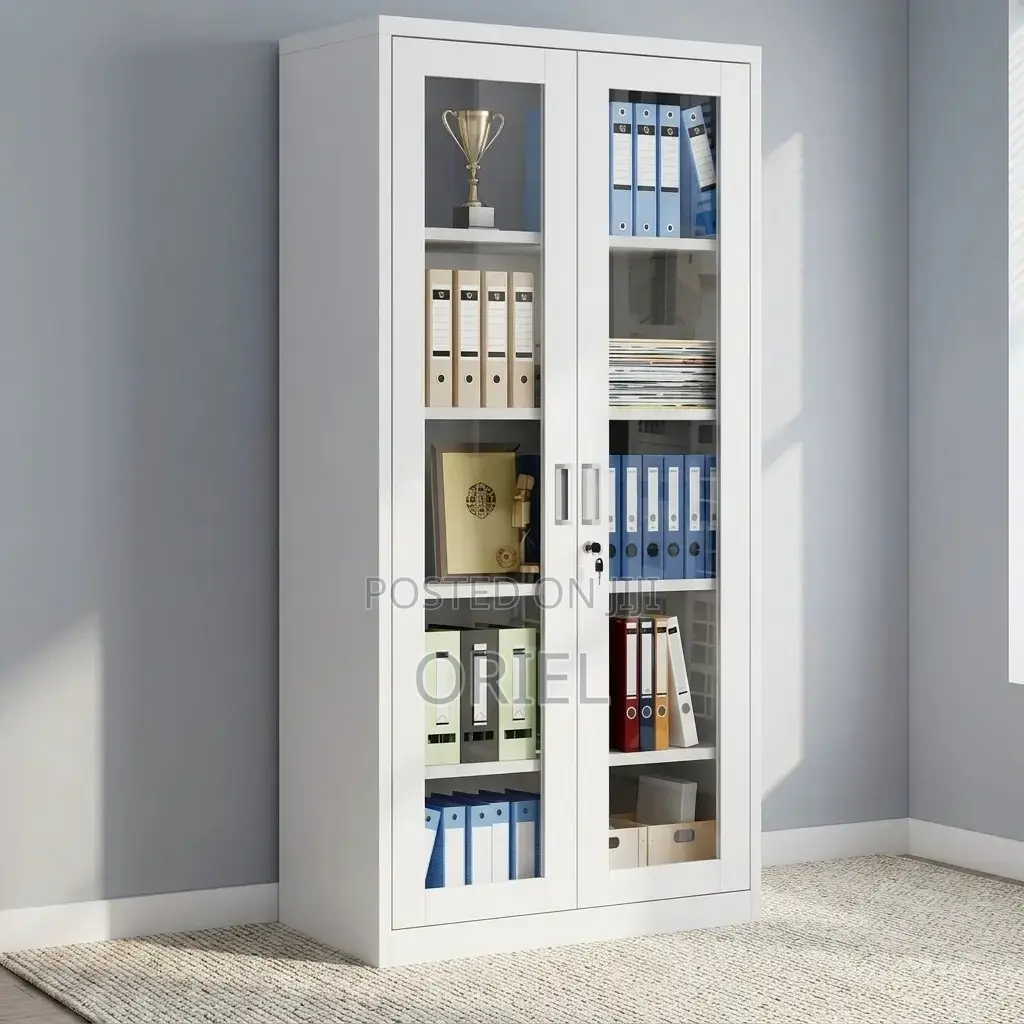 Office Cabinet : 2-Door Transparent Glass Office Cabinet