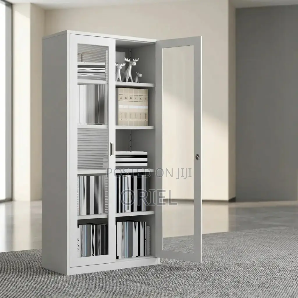 Office Cabinet : 2-Door Transparent Glass Office Cabinet