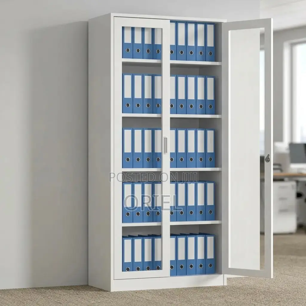 Office Cabinet : 2-Door Transparent Glass Office Cabinet