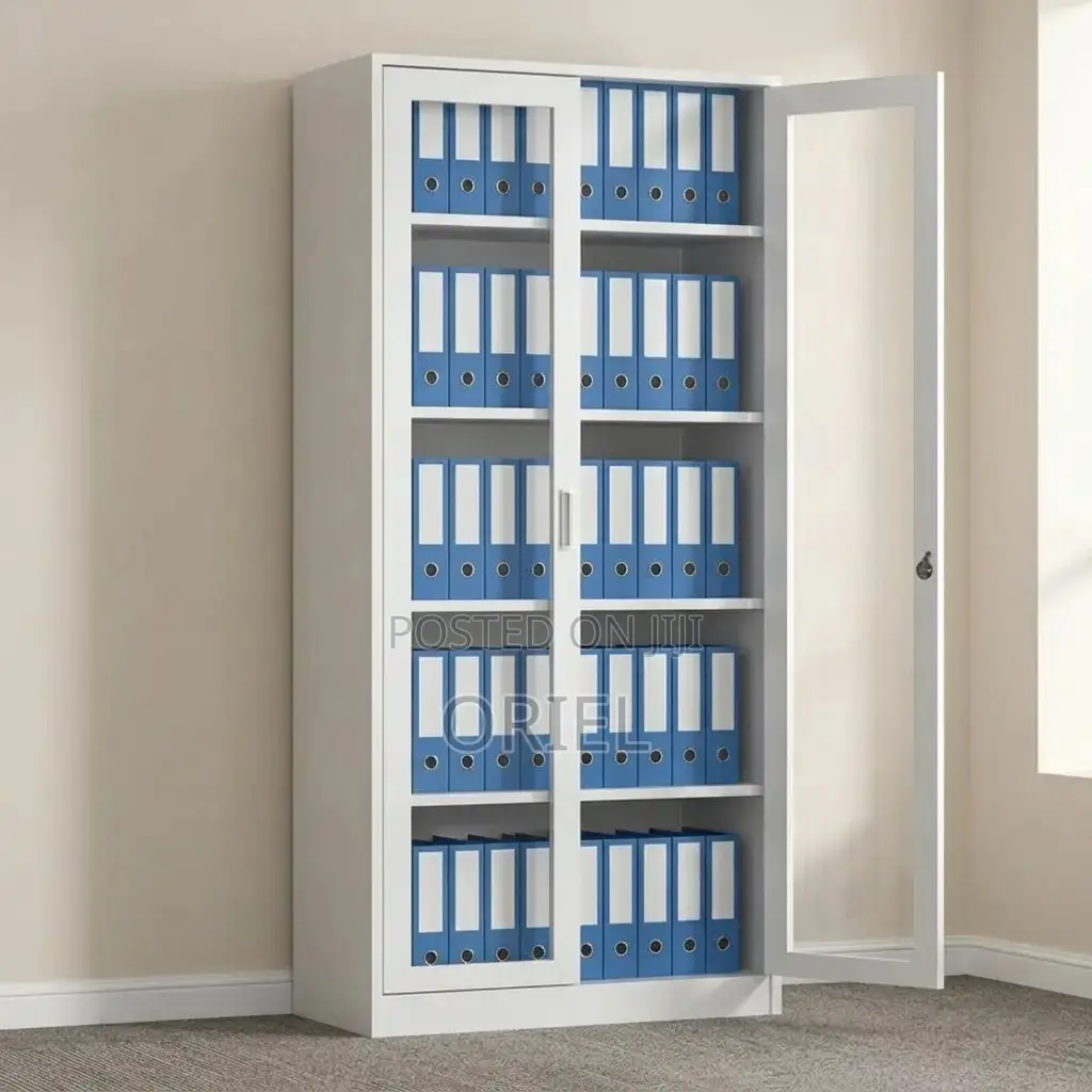 Office Cabinet : 2-Door Transparent Glass Office Cabinet