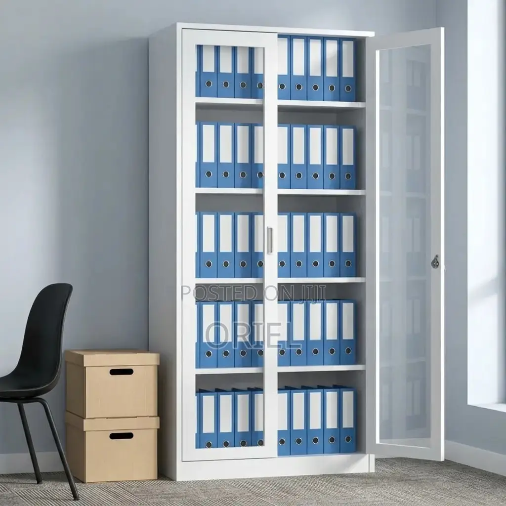 Office Cabinet : 2-Door Transparent Glass Office Cabinet