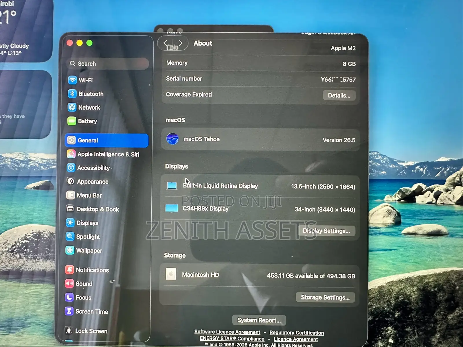 Laptop Apple MacBook Air 2022 M2 8GB Apple M2 SSD 512GB