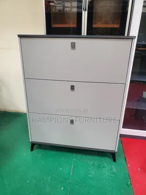 Grey and Black Shoe Cabinet