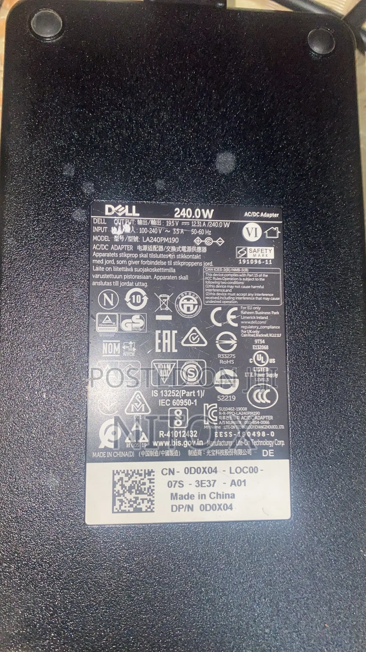 Dell 240 Watt Charger