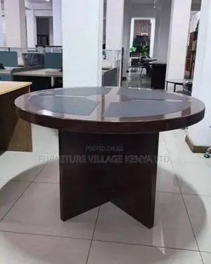 Meeting Table; Round Imported Mahogany 4 Seater Meeting Table