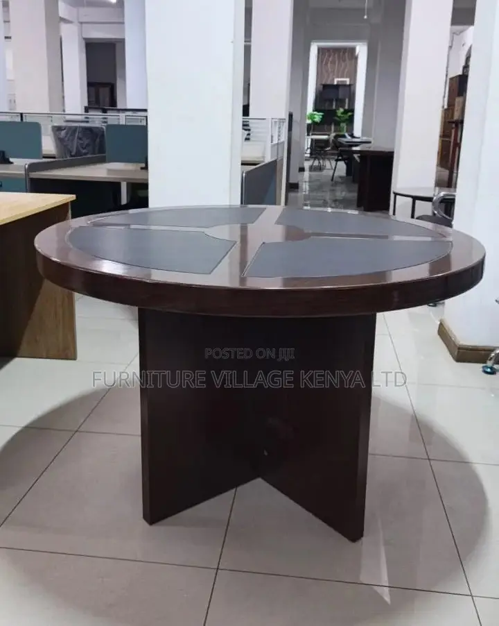 Meeting Table; Round Imported Mahogany 4 Seater Meeting Table