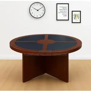 Meeting Table; Round Imported Mahogany 4 Seater Meeting Table