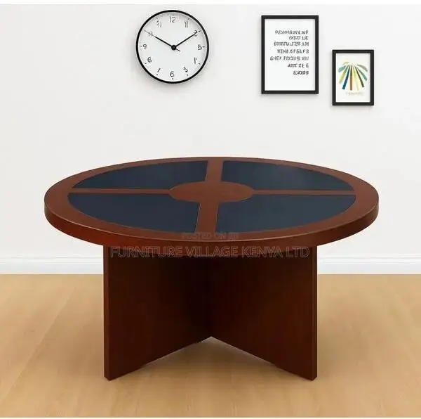 Meeting Table; Round Imported Mahogany 4 Seater Meeting Table