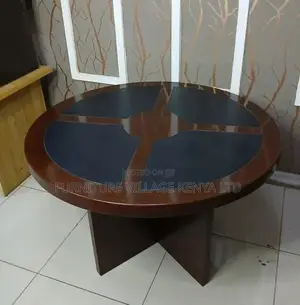 Meeting Table; Round Imported Mahogany 4 Seater Meeting Table