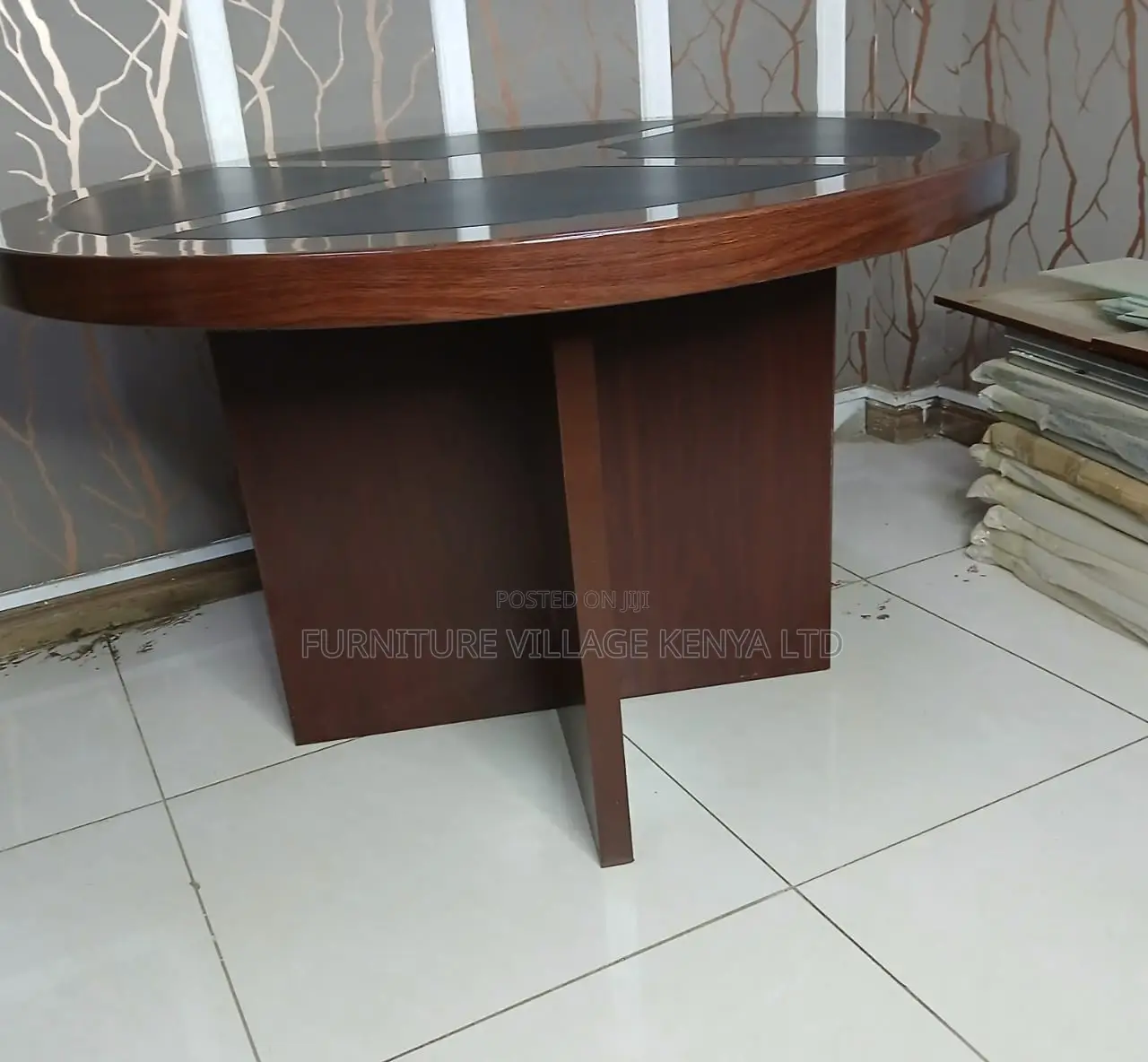 Meeting Table; Round Imported Mahogany 4 Seater Meeting Table