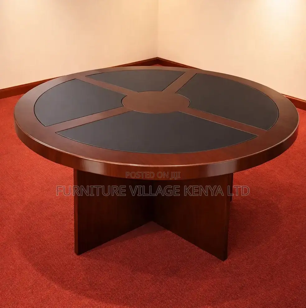 Meeting Table; Round Imported Mahogany 4 Seater Meeting Table