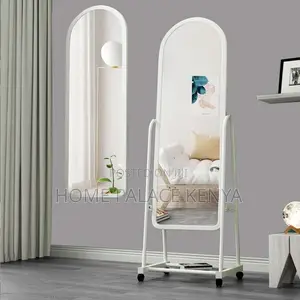 Bedroom Mirror; Modern Standing Dressing Mirror With Built-in Storage
