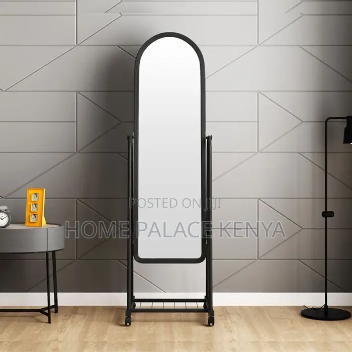 Bedroom Mirror; Modern Standing Dressing Mirror With Built-in Storage