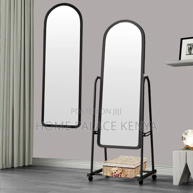 Bedroom Mirror; Modern Standing Dressing Mirror With Built-in Storage