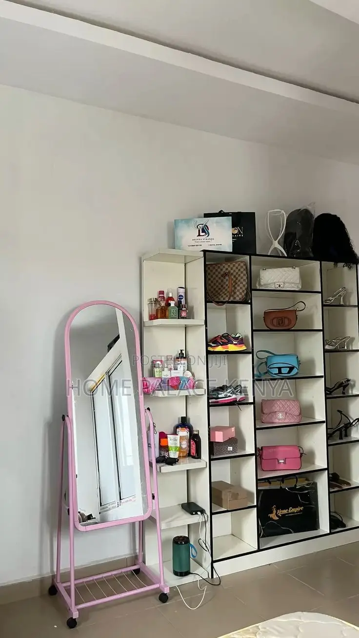 Bedroom Mirror; Modern Standing Dressing Mirror With Built-in Storage