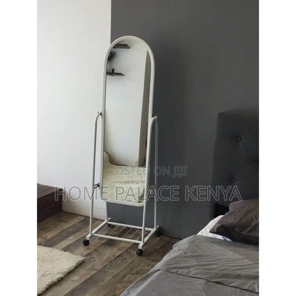 Bedroom Mirror; Modern Standing Dressing Mirror With Built-in Storage