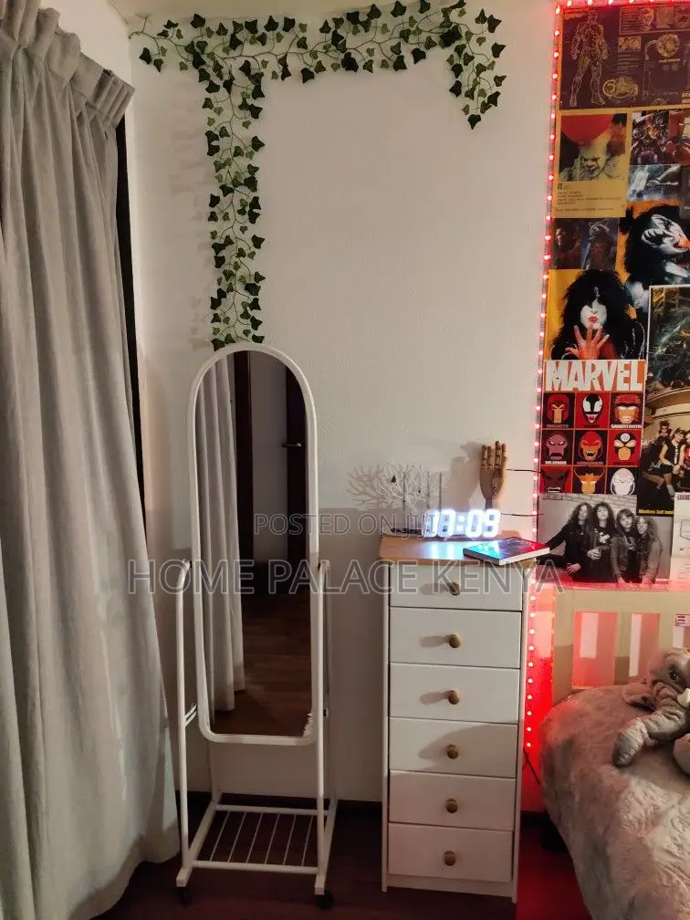 Bedroom Mirror; Modern Standing Dressing Mirror With Built-in Storage