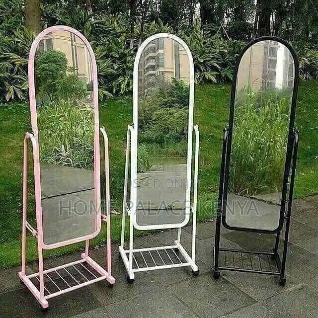 Bedroom Mirror; Modern Standing Dressing Mirror With Built-in Storage