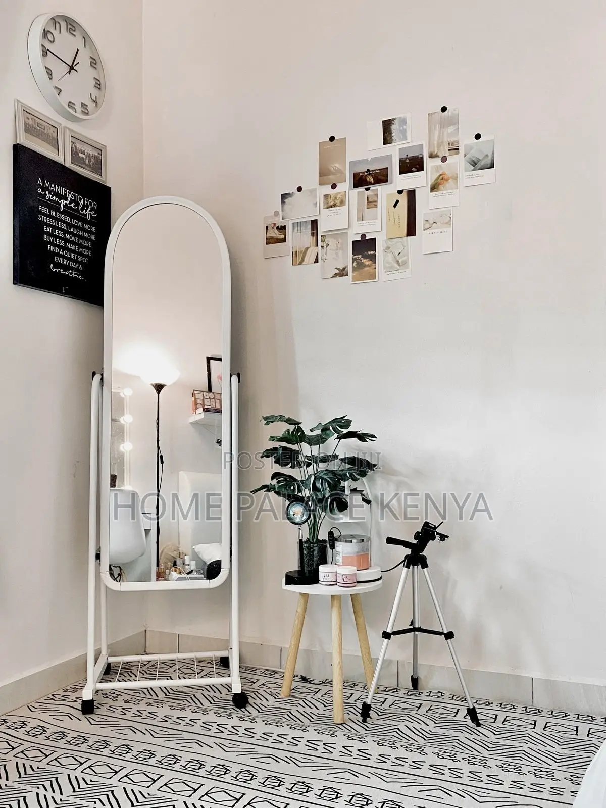 Bedroom Mirror; Modern Standing Dressing Mirror With Built-in Storage