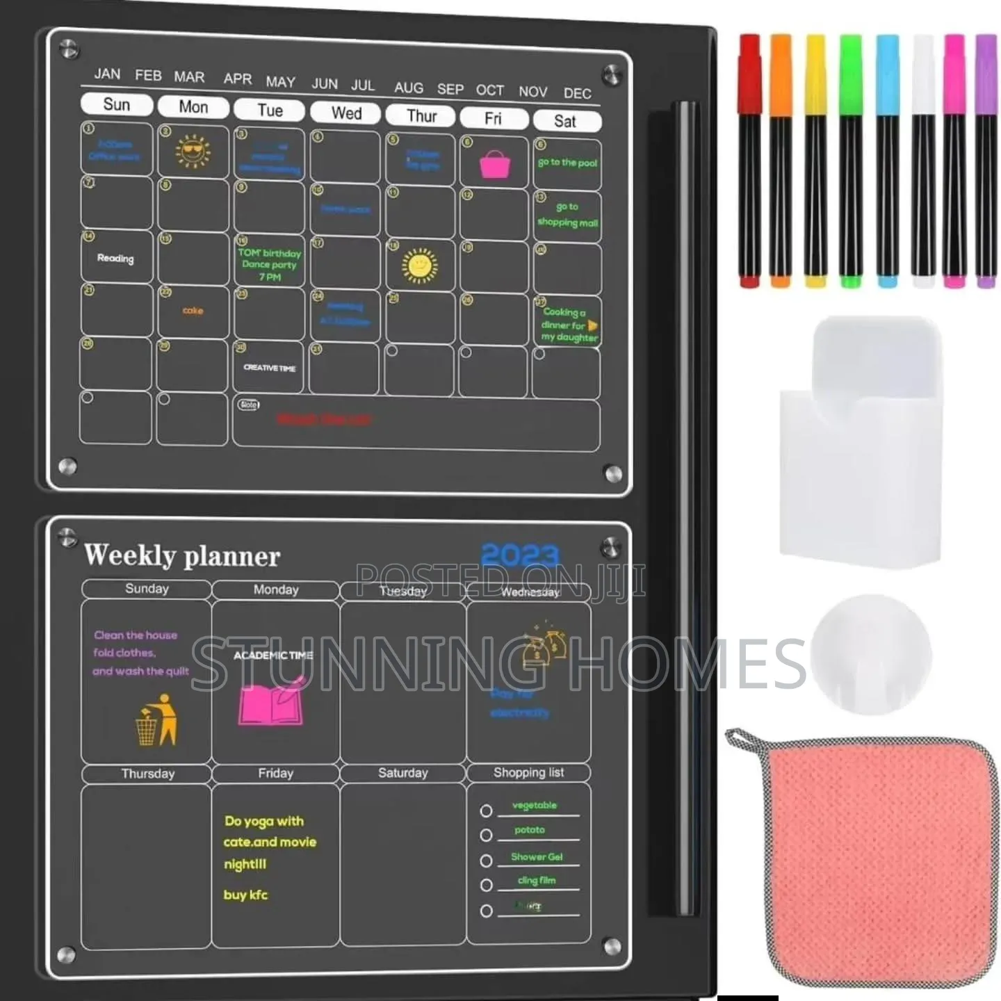 2pc Magnetic Fridge Planners Set
