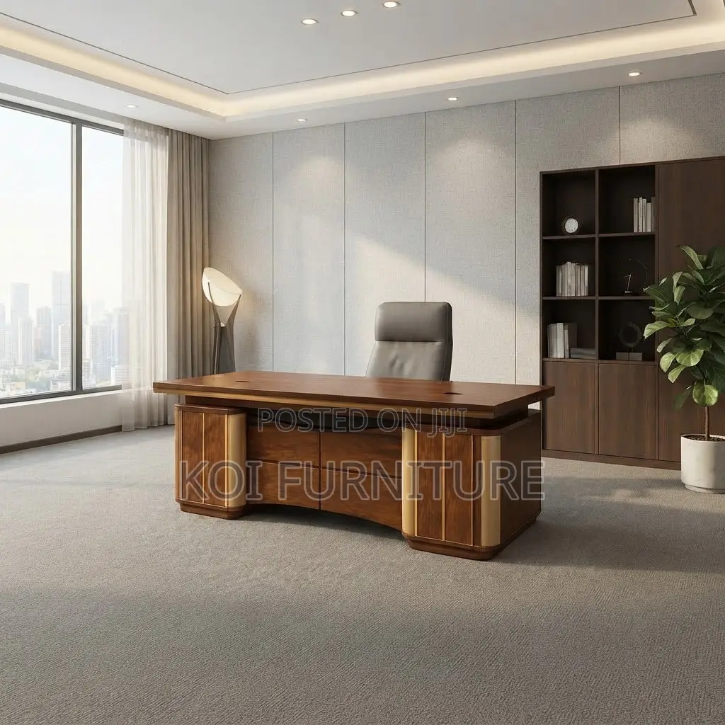 Office Desk; 1.4 Meters Golden Office Boss Desk