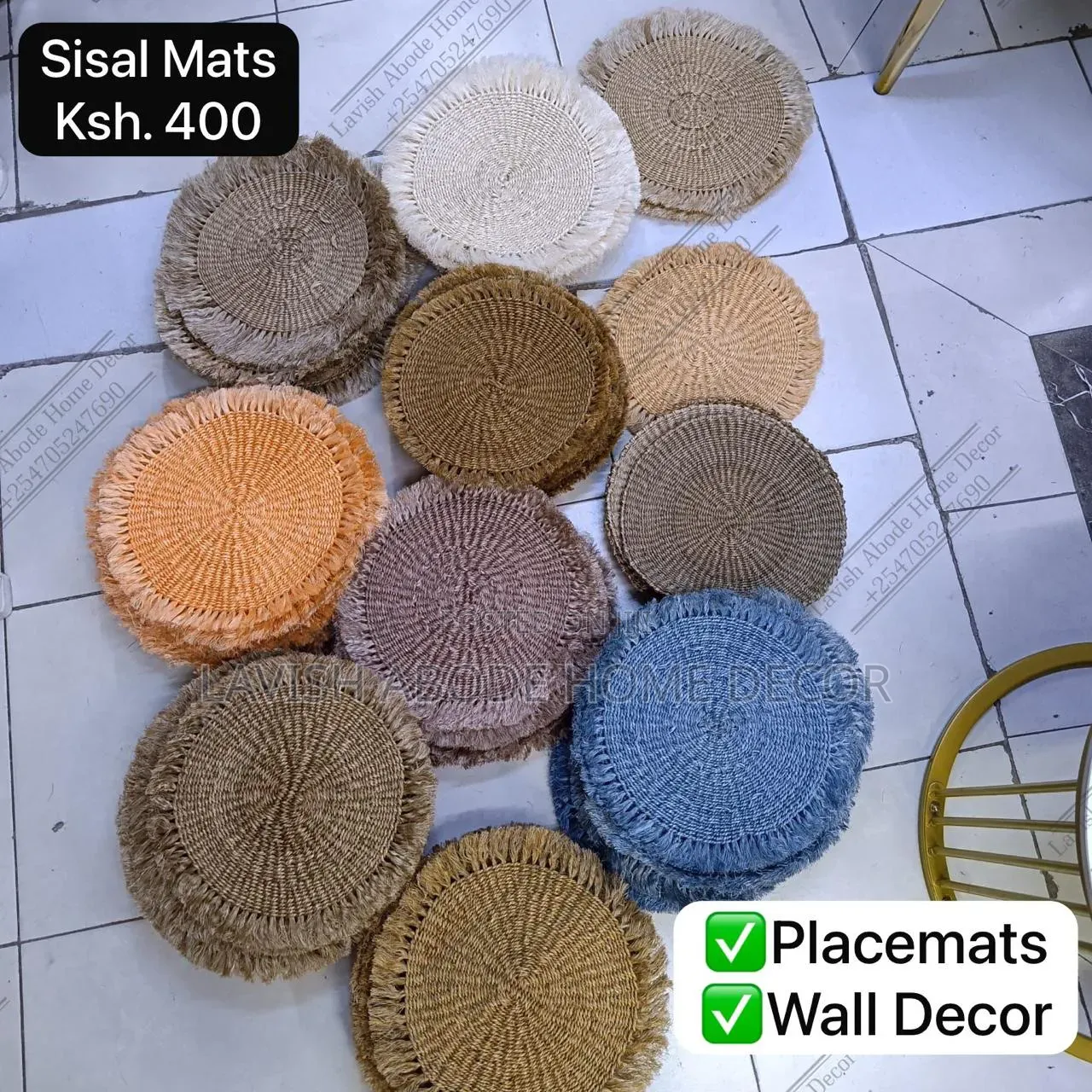 Hand Wooven Sisal Mat -Natural Decorative Table,and Wall Mats