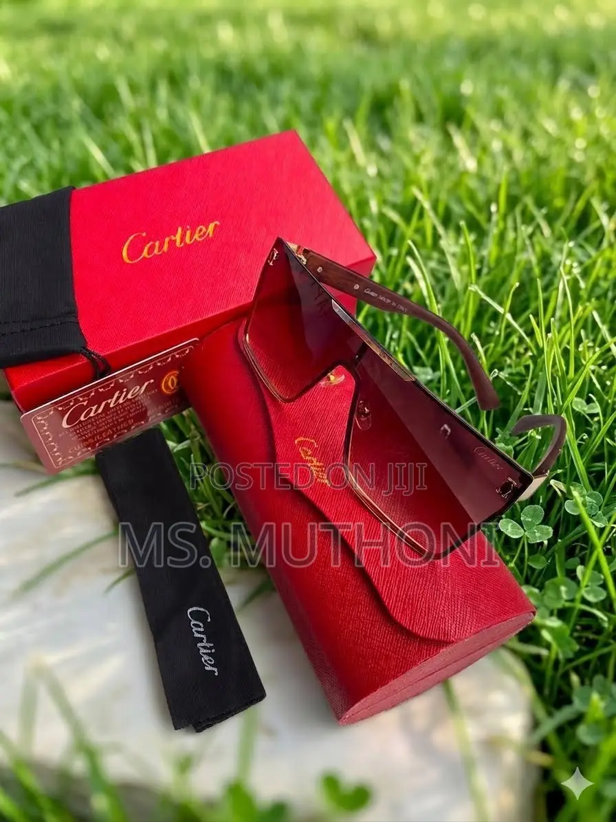 Polarized Statement Cartier Oversized Flat Top Shield Sunglasses
