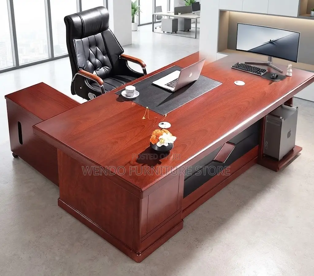 Office Desk; 1800MM Executive Office Desk With Stationery Pedestal