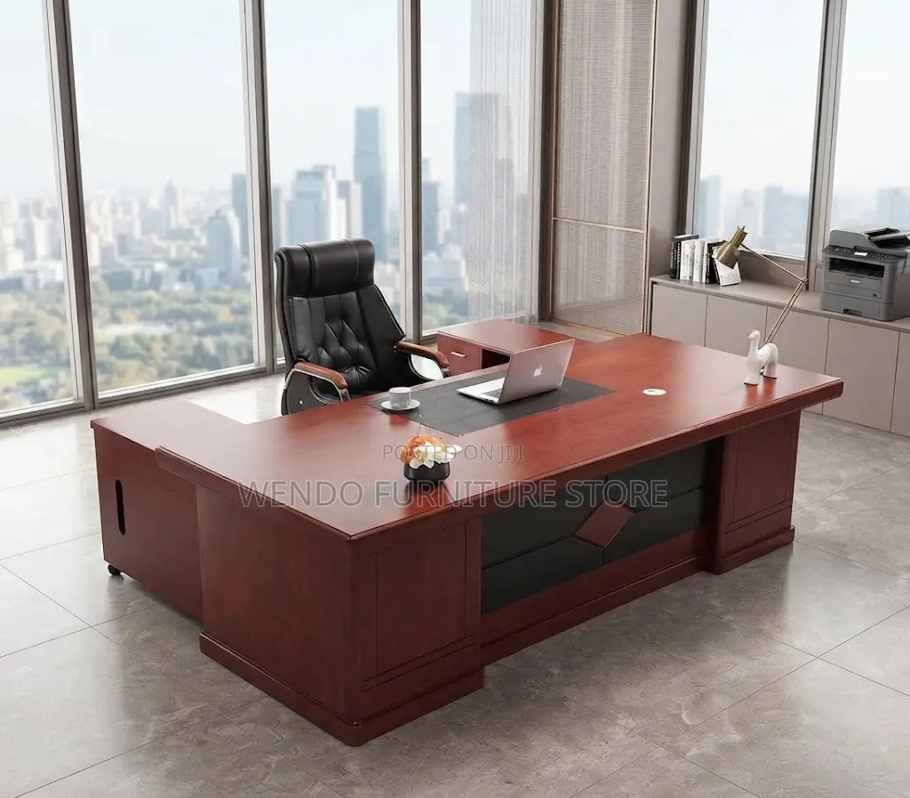 Office Desk; 1800MM Executive Office Desk With Stationery Pedestal