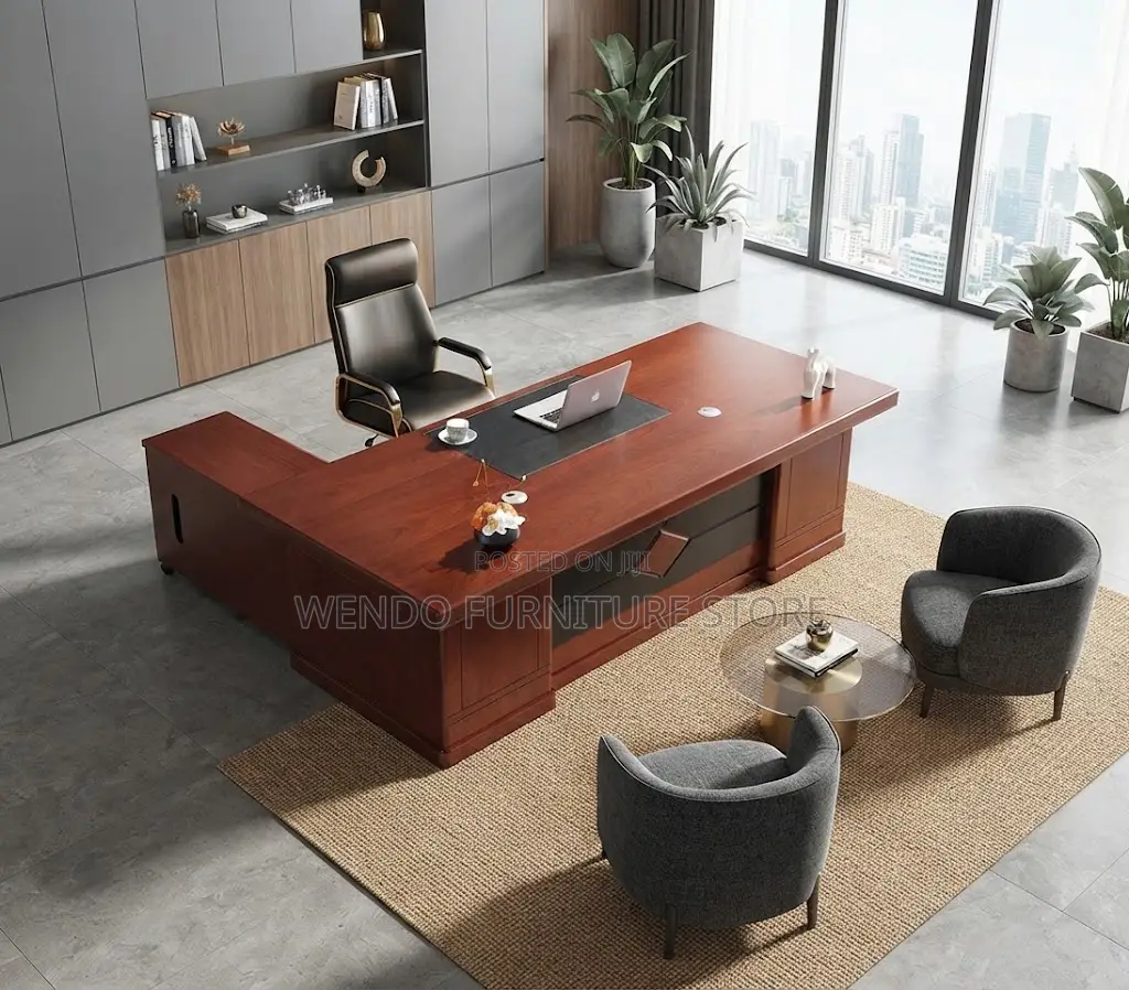 Office Desk; 1800MM Executive Office Desk With Stationery Pedestal