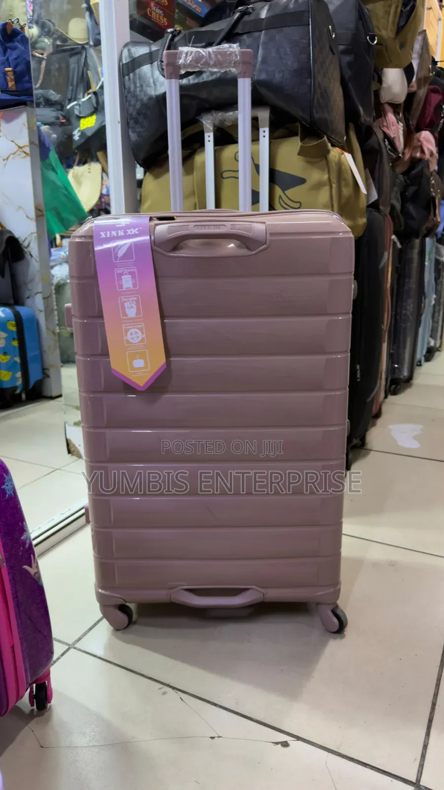 Rose Gold Large Size Size 28" Rubber Double Handle Suitcase at 3800