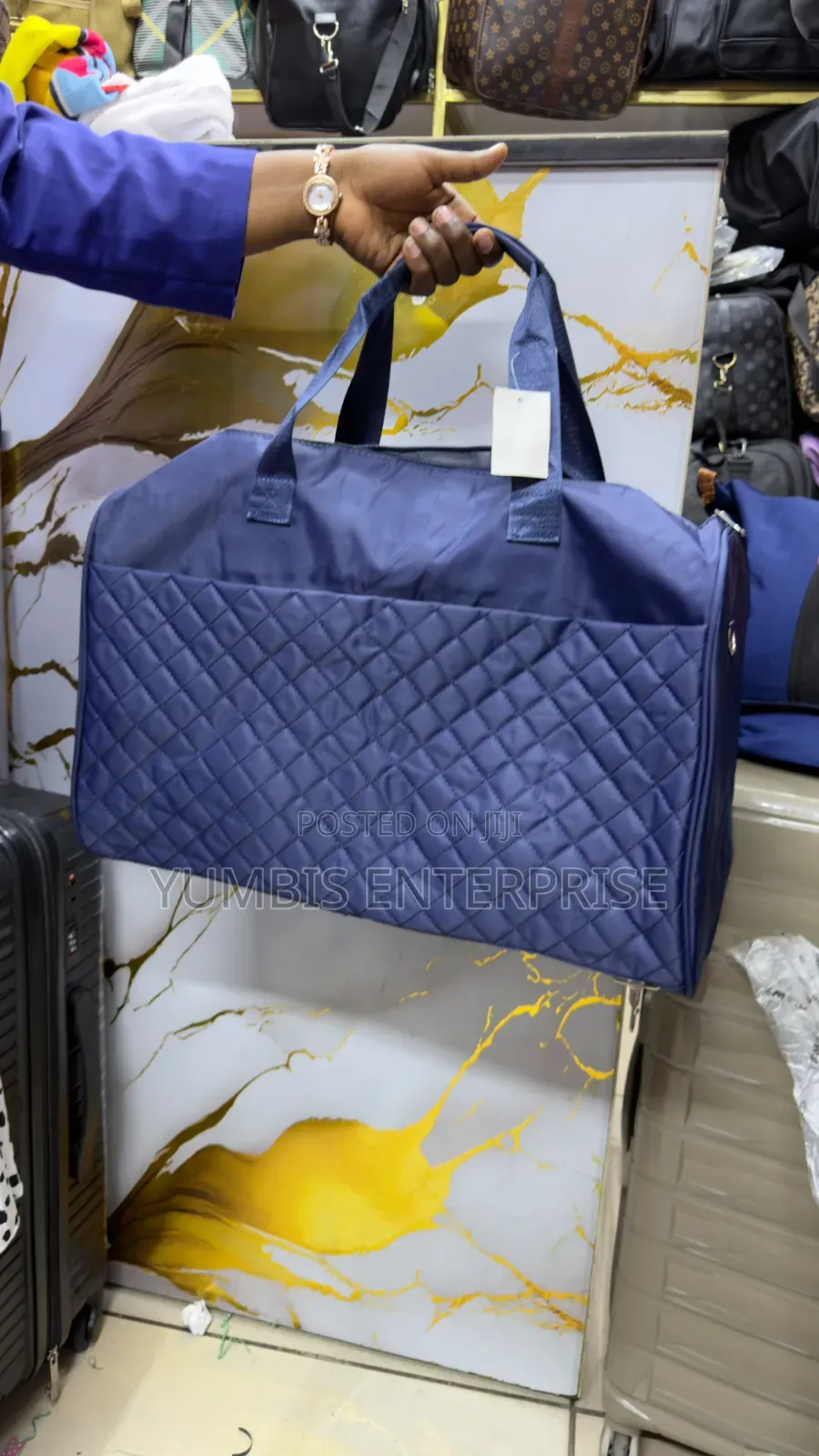 Navy Blue Medium Duffle Bag Emery Rose Quilted Bags at 1400