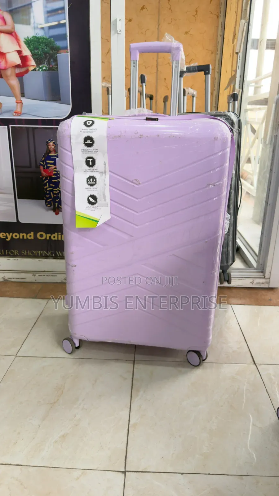 Lilac Purple Large Rubber Suitcase Height 72cm at Only 3900 KSH